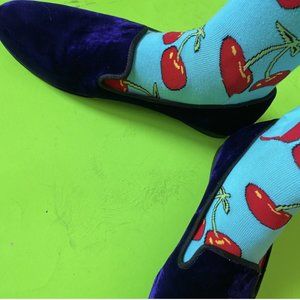 COLE HAAN PURPLE VELVET LOAFERS